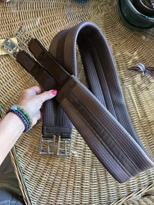 50" Brown English Horse Girth PVC Easy Clean Brand New Unused Elastic + Rollers - Picture 1 of 5