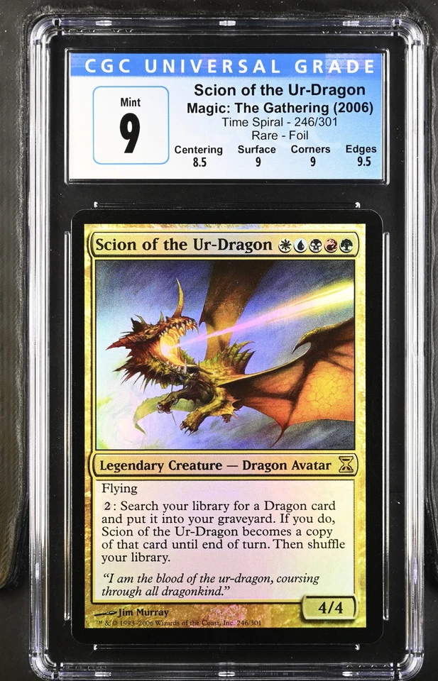 SCION OF THE UR-DRAGON Time Spiral Foil Rare CGC 9 MTG [Nostalgium] - Image 1 of 2