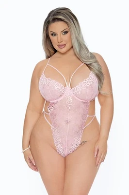 Escante Queen Encaje Espalda Abierta Con Aros Tazas Peluche Seleccionar Color Foto 1 de 4