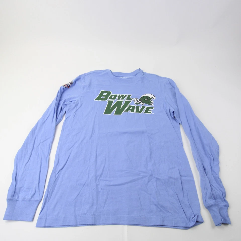 Tulane Green Wave Nike Nike Tee Long Sleeve Shirt Men's Light Blue/White New - Image 1 of 1