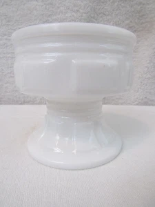 Vtg Randall White Milk Glass Pedestal Bowl Compote Planter Glass Block Geometric - Picture 1 of 4