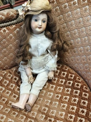 BELLE UNIS FRANCE/SFBJ_301_Poupée ancienne  tète porcelaine_ 47 cm environ_ - Photo 1/4