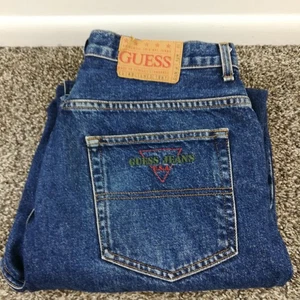 Vintage Guess Jeans Baggy Relaxed Wide Leg Mens 36x32 Urban Fit USA Made - Picture 1 of 10