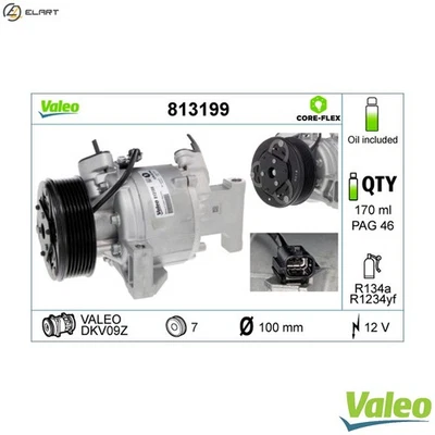 COMPRESSOR AIR CONDITIONING 813199 FOR RENAULT SMART H4B451/401 0.9L 3cyl 0.9L - Image 1 of 4