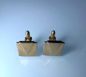 Vintage Swank Gold Tone Cufflinks Square - Picture 1 of 3