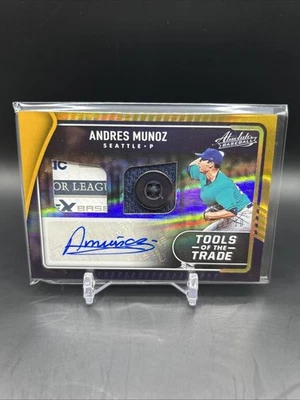 2022 Panini Absolute Andres Munoz Gold Auto Autograph /10 Jersey Button READ A37 - Image 1 of 4