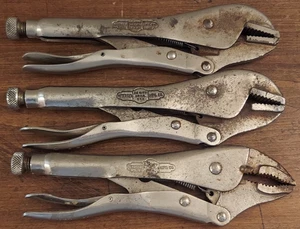 Lote de 3 abrazaderas de soldadura de bloqueo vintage Petersen Dewitt Vise-Grip 10R 10CR EE. UU. - Imagen 1 de 6