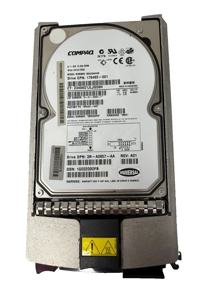 Compaq BD0096349A 9.1gb 10krpm Ultra-3 Wide SCSI 80-pin Hard Drive