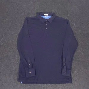 Peter Millar Crown Fleece Poloshirt Herren Large dunkelblau Kaschmirmischung Stretch - Bild 1 von 12