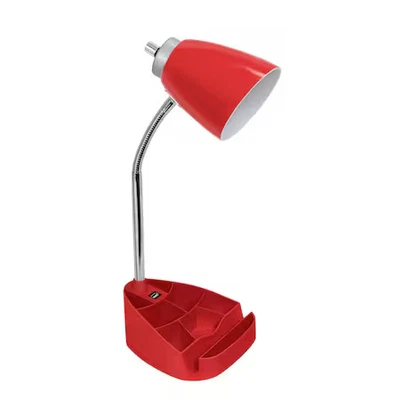 LIMELIGHTS LD1056-ROJO Lámpara de Escritorio Organizadora Cuello de Cisne con Soporte y Puerto USB, Foto 1 de 4