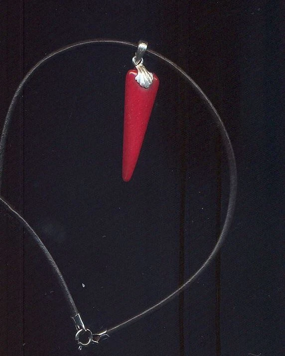 Collana con ciondolo in corallo e argento 925 - Immagine 1 di 1