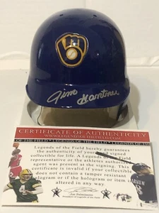 JIM GANTNER Signed MILWAUKEE BRERWERS Mini Helmet, Brewers Walk of Honor, COA - Picture 1 of 8