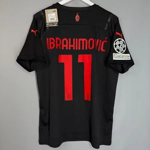 BNWT AC MILAN ITALY 2021 2022 THIRD BLACK FOOTBALL JERSEY SHIRT #11 IBRAHIMOVIC - Picture 1 of 6