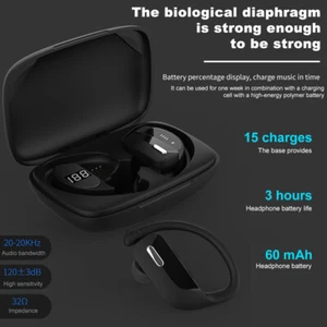 Bluetooth Wireless V5.0 Stereo Sports Ear-Hook Earbuds Earphones Headsets TWS US - Picture 1 of 10