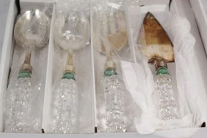 Shannon Crystal by Godinger Versailles 4 Piece Crystal Handled Serving Set - Picture 1 of 12