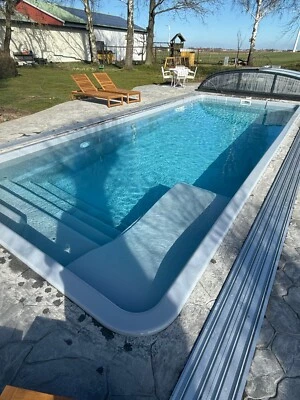 Gfk Schwimmbecken 8,85x3,70x1,55 Swimming Pool Zubehör Einbaubecken - Bild 1 von 4