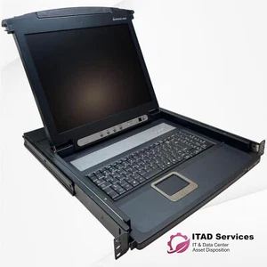 IOGEAR GCL1800 Rackmount LCD Combo Console w/Keyboard - TESTED - Afbeelding 1 van 7