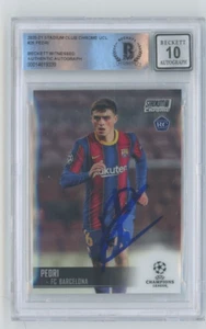 2020-21 Topps Stadium Club Chrome UCL #26 Pedri Signed RC BAS Auto Grade 10 - Picture 1 of 1