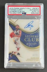 2019 Panini Immaculate Stephen Curry “Scorers Club” /75 PSA Authentic AUTO 10