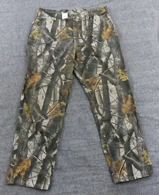 Vtg Carhartt Camo RealTree Hardwoods Dungaree Fit Pants Men's 40x32 B158 - Image 1 of 4