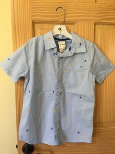 New Oshkosh Boys Shirt Top Button Down Ice Cream Hot Dog Light blue - Picture 1 of 1