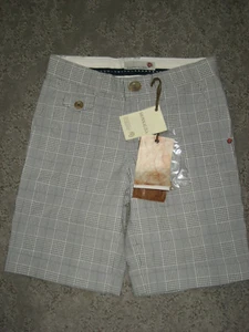 New boys 6 Monnalisa Hitch Hiker bermuda dress shorts adjust waist check gray - Picture 1 of 1