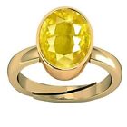 4.25 Ratti 3.00 Carat Yellow Sapphire Pukhraj Gemstone Gold Plated Ring