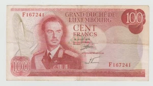 LUSSEMBURGO LUXEMBOURG 100 FRANCS 1970 CIRCOLATA CON PIEGHE #BANC - Imagen 1 de 2