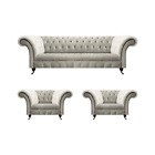 Design Komplett Chesterfield 2x Sessel Wohnzimmer Sofa Dreisitze Couch Neu