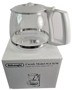 DeLonghi OEM ricambio 12 tazze caraffa vetro bianco GC02W adatta DC122 DC133 DC121 - Foto 1 di 8
