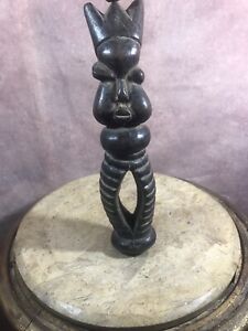 AUTHENTIC AFRICAN TRIBAL ART HAND MADE WOODEN STATUE / MASK/bronze