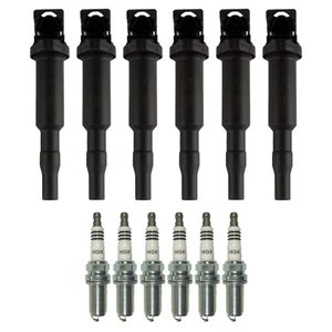 Bosch 6 Ignition Coil NGK 6 Iridium IX Spark Plug Kit For E82 E90 E60 E83 E70 L6 - Picture 1 of 1