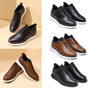 Men's Fashion Dress Sneakers Oxfords Casual Wingtip Brogue Comfortable Shoes - Picture 1 of 36