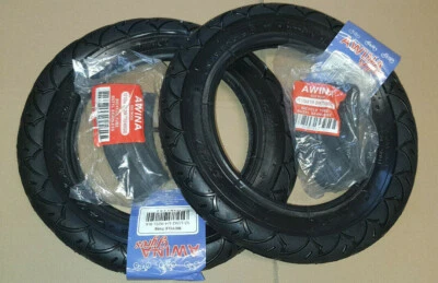 ○ 2x awina Reifen + 2x Schlauch 12" 12 1/2 x 2 1/4 = 54-203 Kinderwagen Dreirad