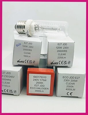 Lampadina E27 230V Alogena Tubolare ceramica chiara 100W 120W 160w 175w 205W ECO - Immagine 1 di 4