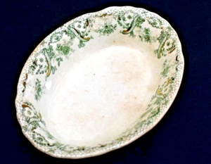 Antique John Edwards - Keswick Green - 5.5" Oval Pin Dish / Berry Bowl (697) - Picture 1 of 11