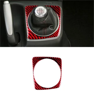 Red Carbon Fiber Manual Gear Shift Frame Cover Trim For Honda Civic 8th 2006-11 - Picture 1 of 12