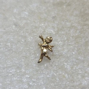 Cherub Angel Lapel Pinback Button Tiny Gold Tone 20th Century - Picture 1 of 4