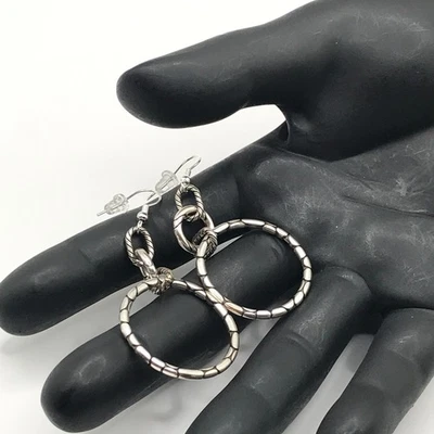 Pendientes BRIGHTON Colgantes Gota 2.5" Placa de Plata Círculo Western Boho Ligeros Foto 1 de 4