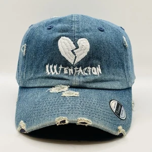 XXXtentacion Denim Hat Cap Embroidered Logo Hip Hop Rap Distressed Jean RARE - Picture 1 of 5