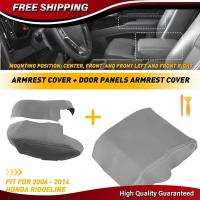 3x Cubierta de reposabrazos y panel de puerta cubierta de reposabrazos gris para Honda Ridgeline 2006-2014 Foto 1 de 4