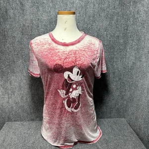 Disney MINNIE MOUSE T Shirt Size S Women Short Sleeve Burnout Red Very Thin Soft - Picture 1 of 11