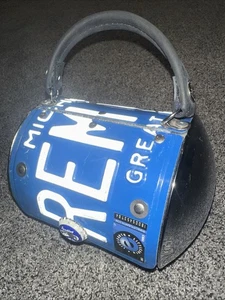 LittleEarth Michigan License Plate Purse / Handbag W/ Strap & Snap Close -8.5” W - Picture 1 of 12