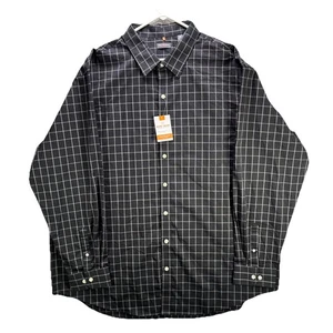Van Heusen Traveler Shirt Mens 3XLT Black Check Non Iron Stretch Performance NWT - Picture 1 of 10