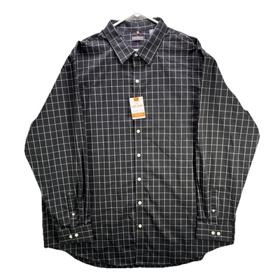 Van Heusen Traveler Shirt Mens 3XLT Black Check Non Iron Stretch Performance NWT - Image 1 of 4