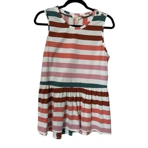 Matilda Jane Dress Girls Size Medium Multicolor Striped Knit Casual Sleeveless - Picture 1 of 11