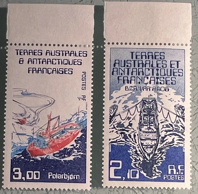 TAAF 1983 Ships MNH Polarstern Marion Dufresne 2.10F 3.00F Scott 174-175 Selvage - Image 1 of 2