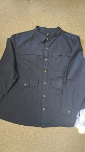 JACAMO 3XL/62"chest . Nevy Blue Cotton Canvan Shirt Utility Type Pockets BNWT - Picture 1 of 6