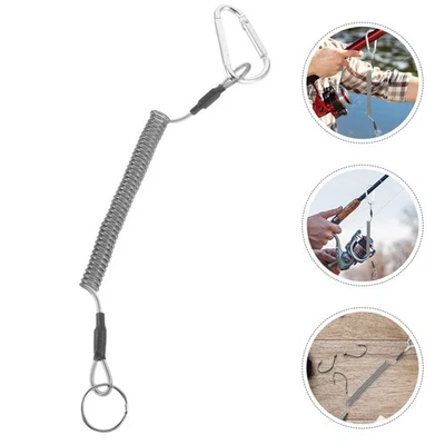 4 Pezzi Cordino Elastico da Pesca Resistente Avvolto Protettivo Corda di Sicurezza Esterno - Immagine 1 di 4