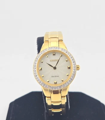 Citizen Women’s Silhouette Diamond Bezel Gold Tone Watch - EX136254P - Image 1 of 4